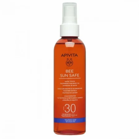 APIVITA BEE SUN SAFE SATIN TOUCH TAN PERFECTING BODY OIL SPF30 200ML