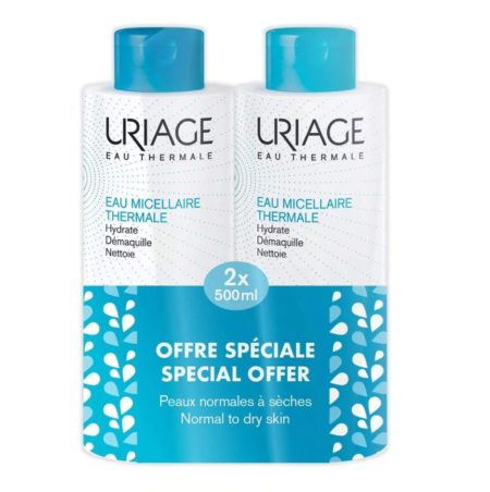 *SET* URIAGE – EAU MICELLAIRE THERMALE (NORMAL TO DRY SKIN) 500ML X2