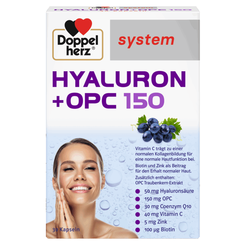 DOPPEL HERZ HYALURON + OPC 150 CAPS. X 30