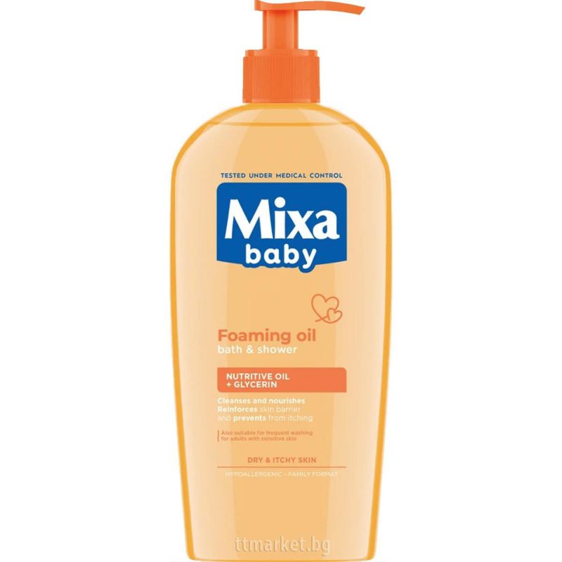 MIXA BABY BATH & SHOWER FOAMING OIL 400ML